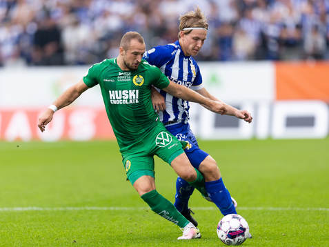 Hammarbys Veton Berisha och IFK Göteborgs Johan Bångsbo
