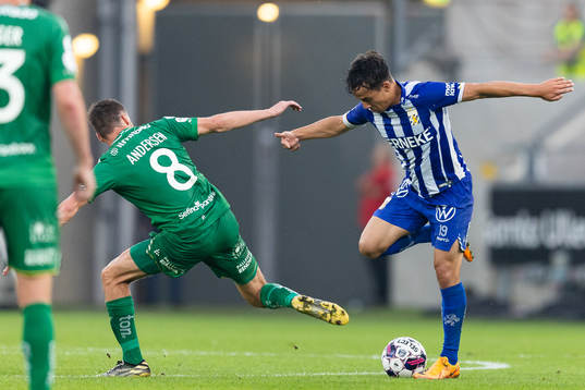 Hammarbys Jeppe Andersen och IFK Göteborgs Hussein Carneil