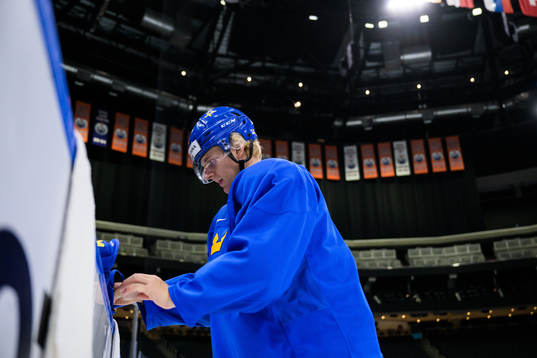 Emil Andrae of Sweden at a practice session