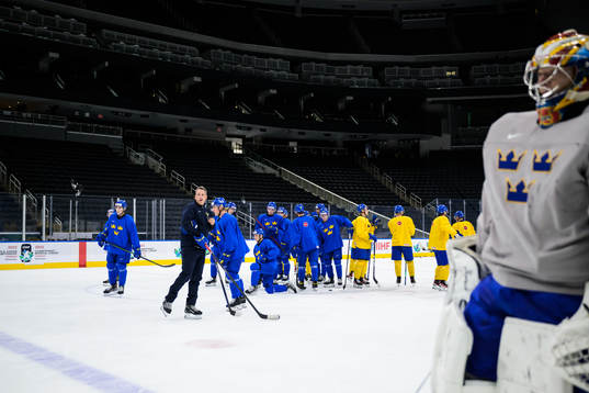 Players of Sweden at a practice session