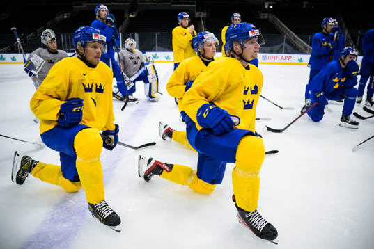 Måns Forsfjäll and Anton Olsson of Sweden at a practice