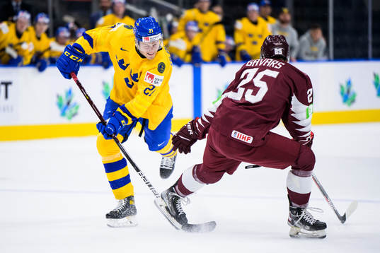 Oskar Olausson of Sweden and Felikss Gavars of Latvia
