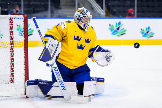 Goaltender Jesper Wallstedt of Sweden