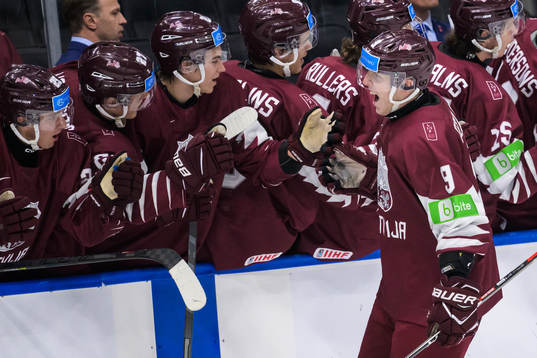 Gustavs Ozolins of Latvia celebrates