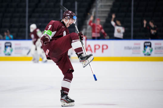 Gustavs Ozolins of Latvia celebrates