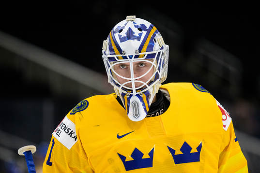 Goaltender Jesper Wallstedt of Sweden