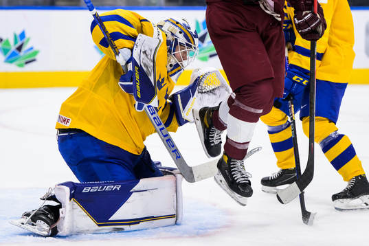 Goaltender Jesper Wallstedt of Sweden