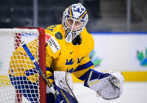 Goaltender Jesper Wallstedt of Sweden