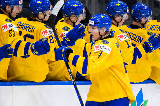 Emil Andrae of Sweden celebrates