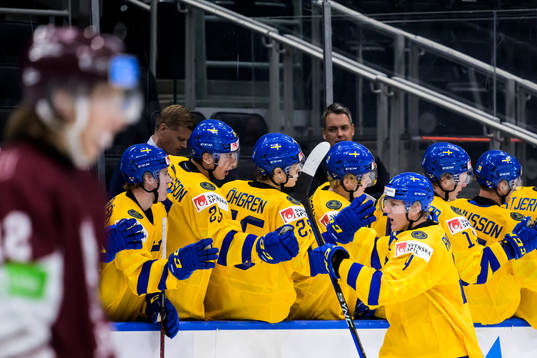 Emil Andrae of Sweden celebrates