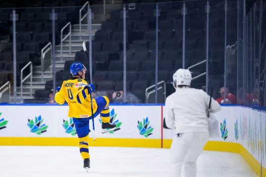 Emil Andrae of Sweden celebrates
