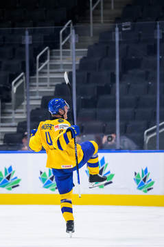 Emil Andrae of Sweden celebrates