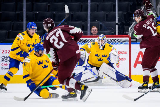 Goaltender Jesper Wallstedt of Sweden