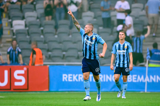 Victor Edvardsen of Djurgården celebrates