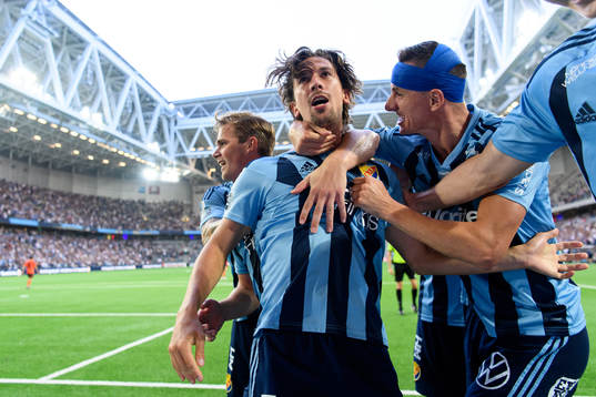 Gustav Wikheim of Djurgården celebrates