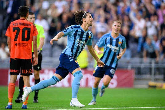 Gustav Wikheim of Djurgården celebrates