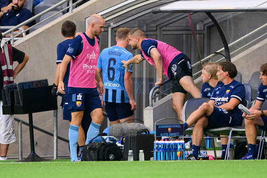 Rasmus Schüller of Djurgården receives a red card and