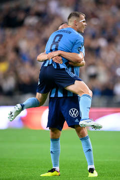 Elias Andersson and Hjalmar Ekdal celebrate