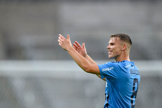 Elias Andersson of Djurgården celebrates