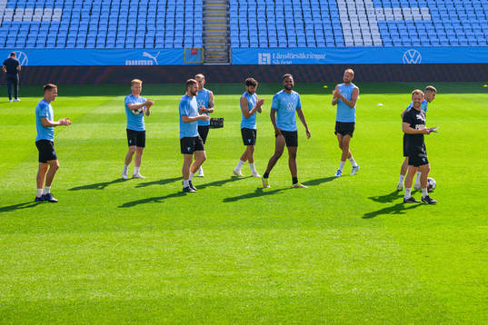 Players of Malmö FF a training session with Malmö FF