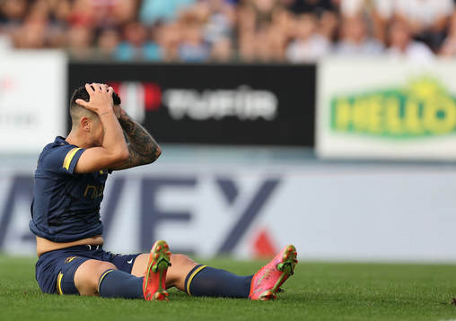 Nicolas Stefanelli of AIK looks dejected