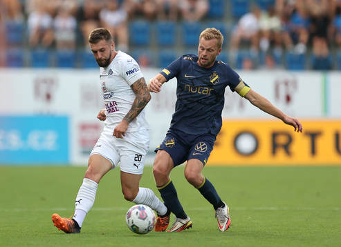 Marek Havlik of Slovacko and Sebastian Larsson of AIK