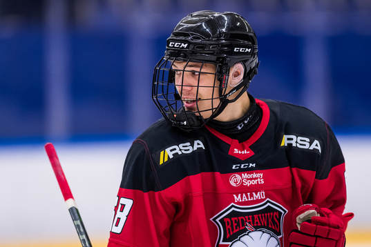 Malmö Redhawks Anton Wahlberg jublar
