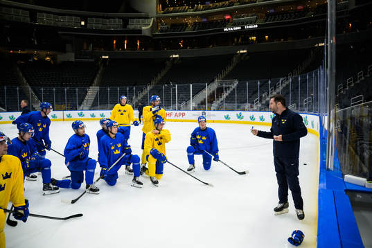 Assistant coach Todd Woodcroft of Sweden at a practice
