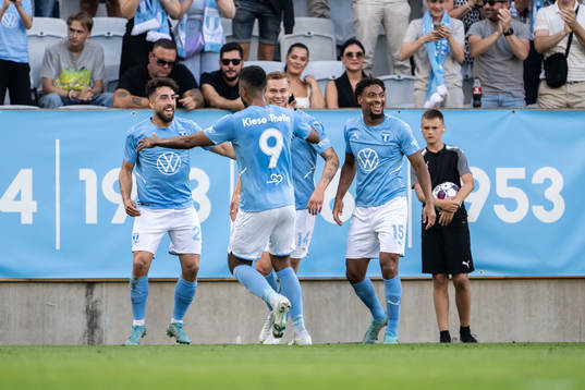 Moustafa Zeidan of Malmö FF celebrates