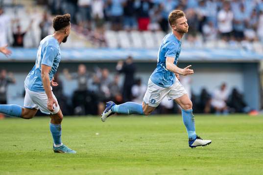 during the UEFA Europa League play-off match between Malmö