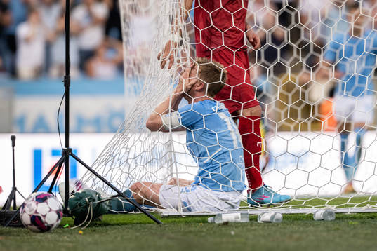 Anders Christiansen of Malmö FF looks dejected