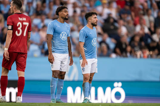 Joseph Ceesay and Moustafa Zeidan of Malmö FF