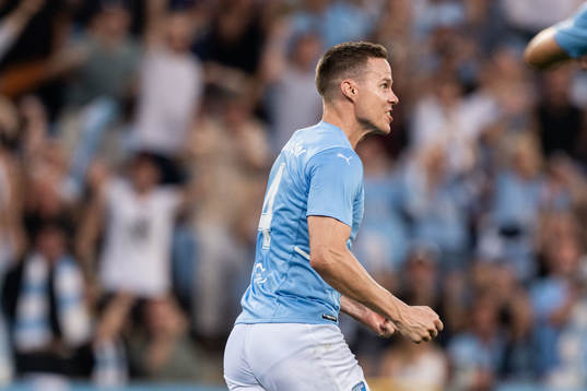 Niklas Moisander of Malmö FF celebrates
