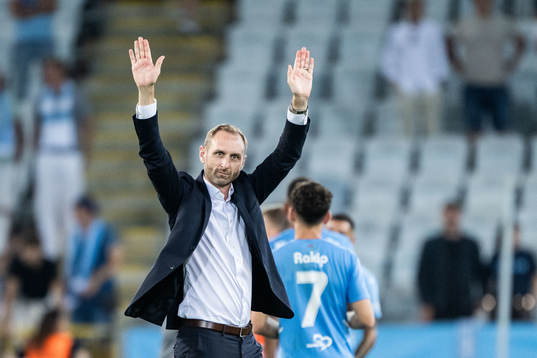 during the UEFA Europa League play-off match between Malmö