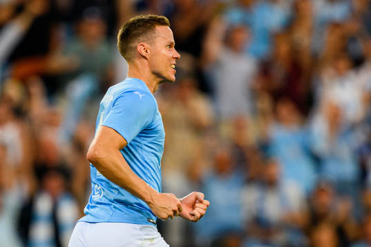 Niklas Moisander of Malmö FF celebrate