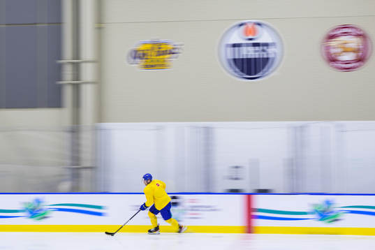Anton Olsson of Sweden at a practice session