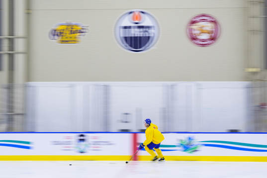 Oskar Olausson of Sweden at a practice session