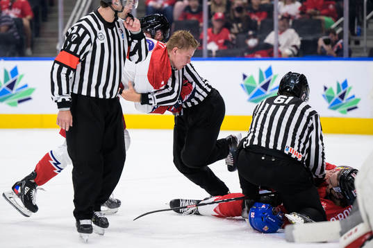 Michal Gut of Czech Republic fights with Ryan O'Rourke of