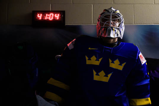 Goaltender Jesper Wallstedt of Sweden