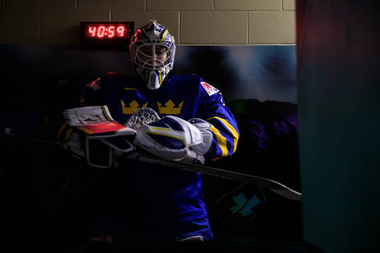 Goaltender Jesper Wallstedt of Sweden