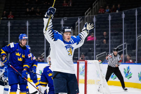 Kasper Puutio of Finland celebrates