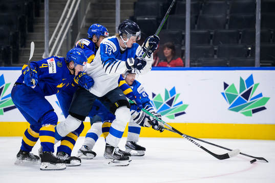 Emil Andrae and William Wallinder of Sweden in action