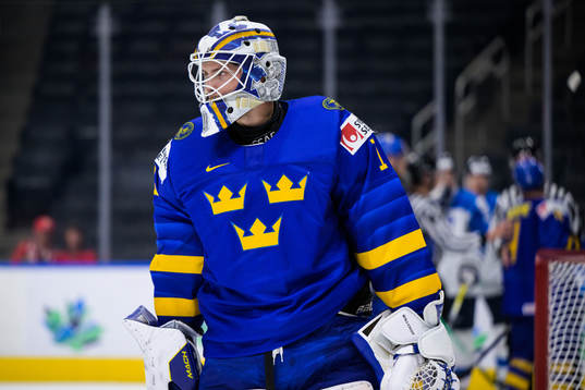 Goaltender Jesper Wallstedt of Sweden
