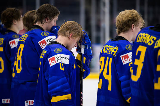 Emil Andrae of Sweden looks dejected