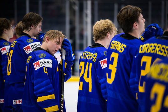 Emil Andrae of Sweden looks dejected