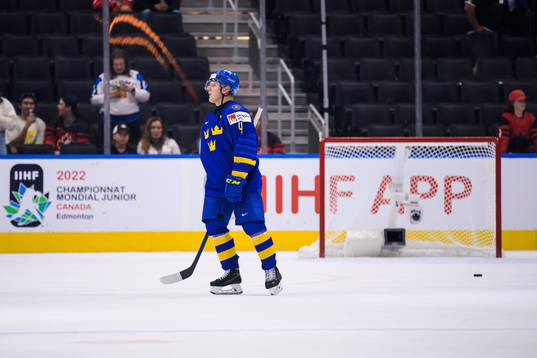 Emil Andrae of Sweden looks dejected