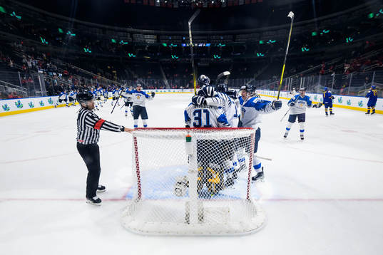 Players of Finland celebrate