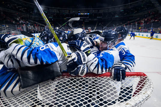 Players of Finland celebrate