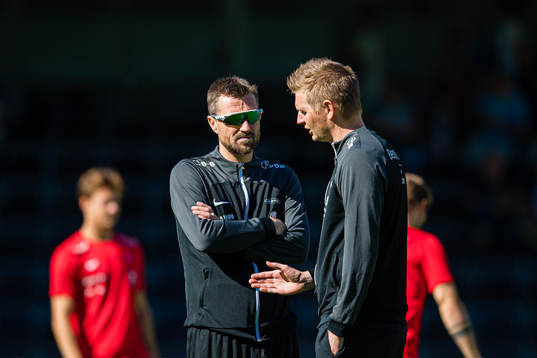 Eirik Horneland, head coach of Brann, and Erik Huseklepp,