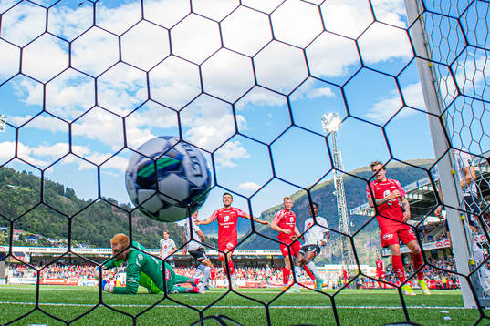 Aune Selland Heggebø of Brann scores the 0-2 goal